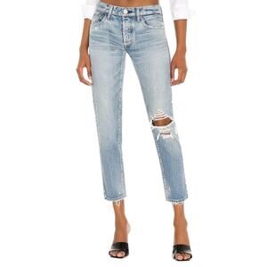 Moussy Vintage Raleigh Tapered Distressed Mid-Rise Jeans 27X28